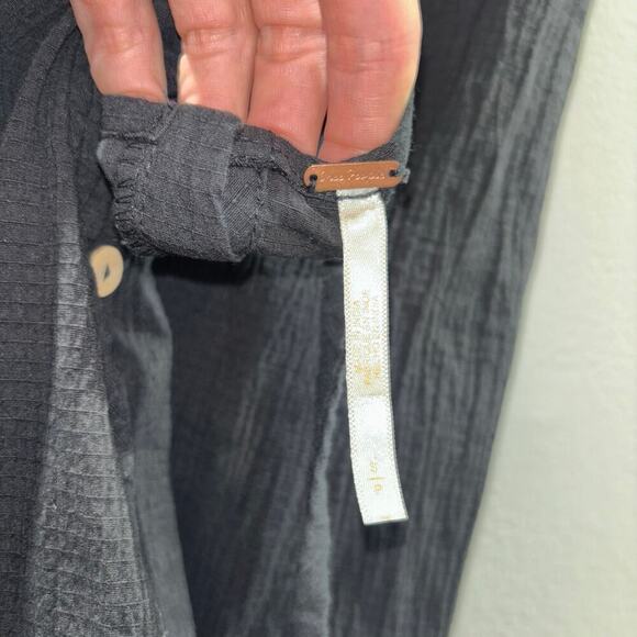 Free People Black Midi Dress Size Small | Button Back Tie Straps - Picture 13 of 15